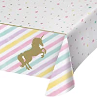 Creative Convertting - Mantel de plástico 137 x 259 cm- diseño de Unicornio Sparkle- Multicolor- 8C329302